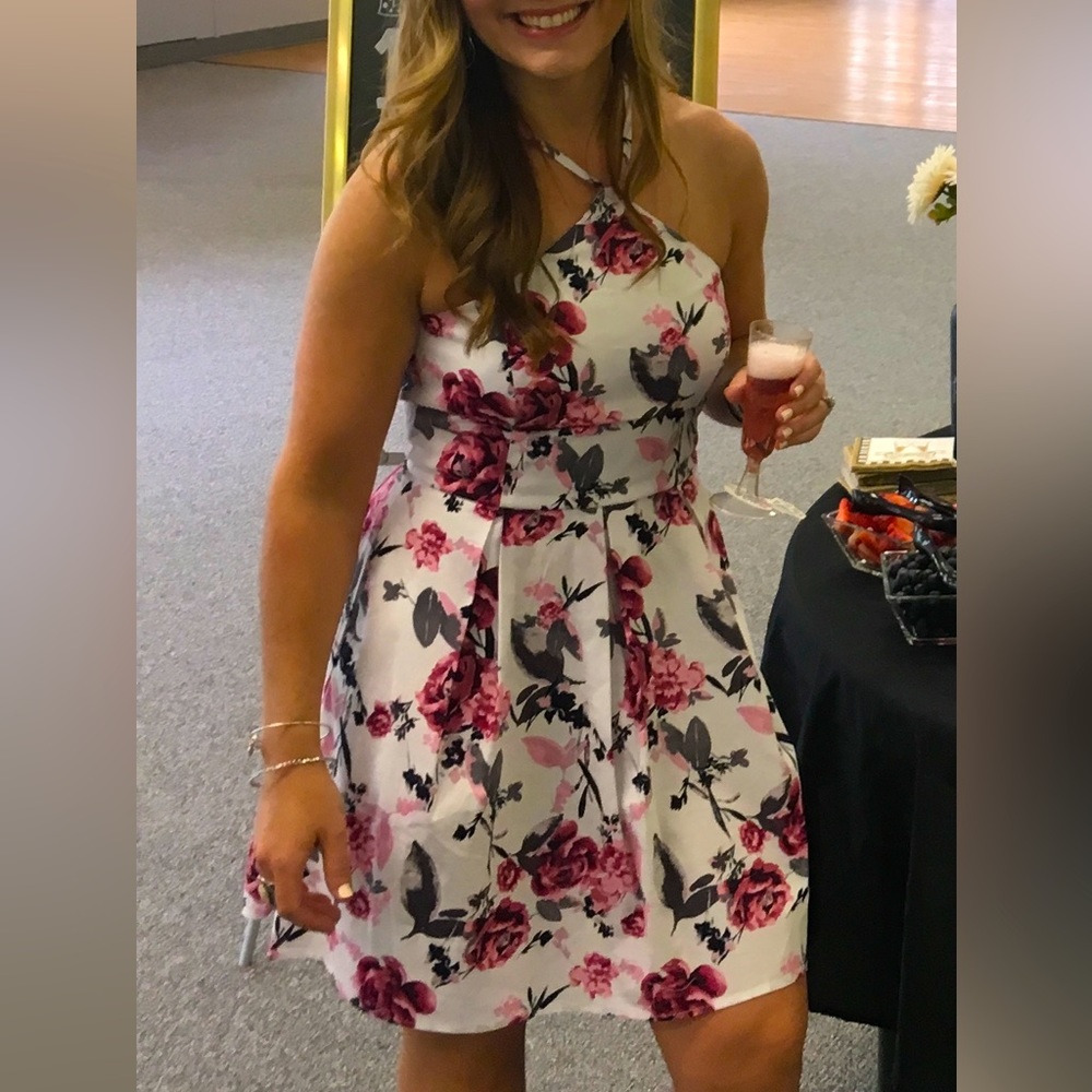 White Floral Special Occasion Dress